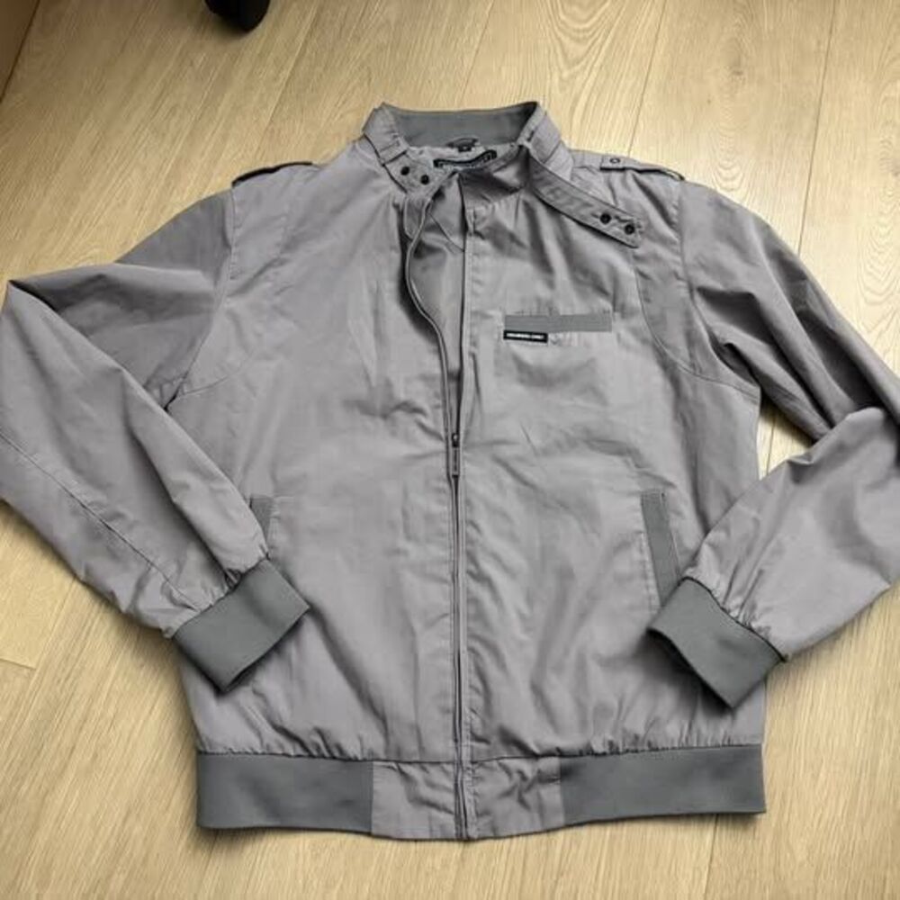 Members Only Men’s Iconic Racer Jacket Grey Size Medium